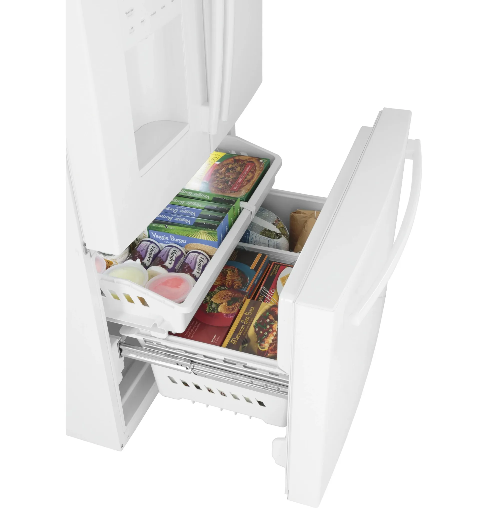 Ge 26 Series White Bottom Freezer Refrigerator