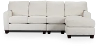 Andie White Fabric Small Right Chaise Sectional