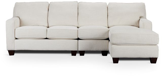 Andie White Fabric Small Right Chaise Sectional (2)