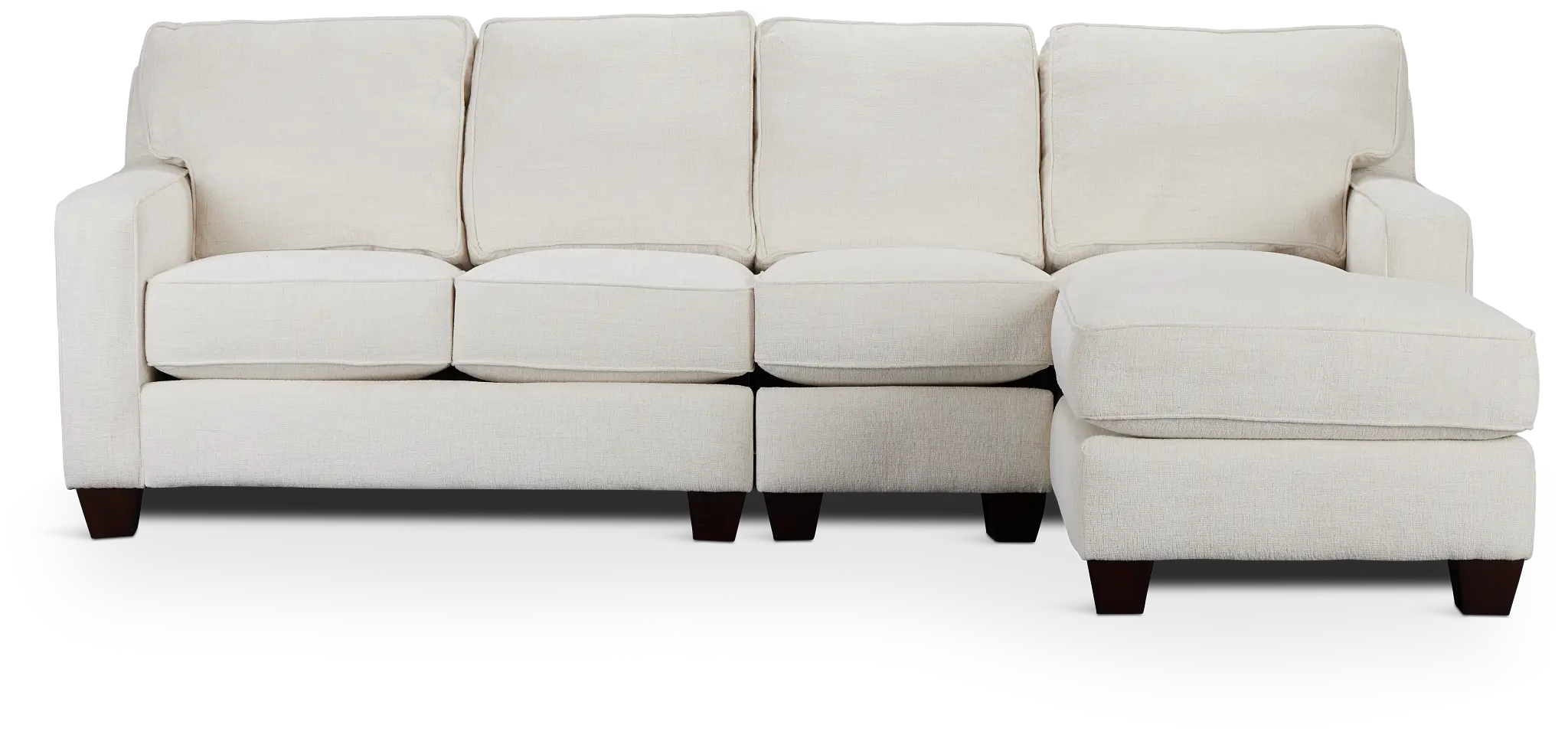 Andie White Fabric Small Right Chaise Sectional Andie White Fabric Small Right Chaise Sectional