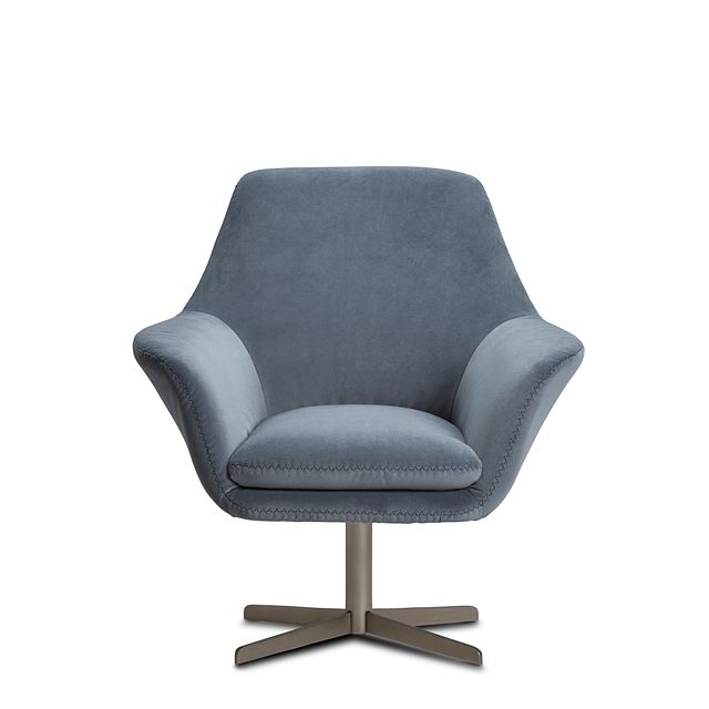 Xander Light Gray Velvet Swivel Accent Chair (2)