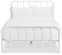 Rory White Metal Panel Bed
