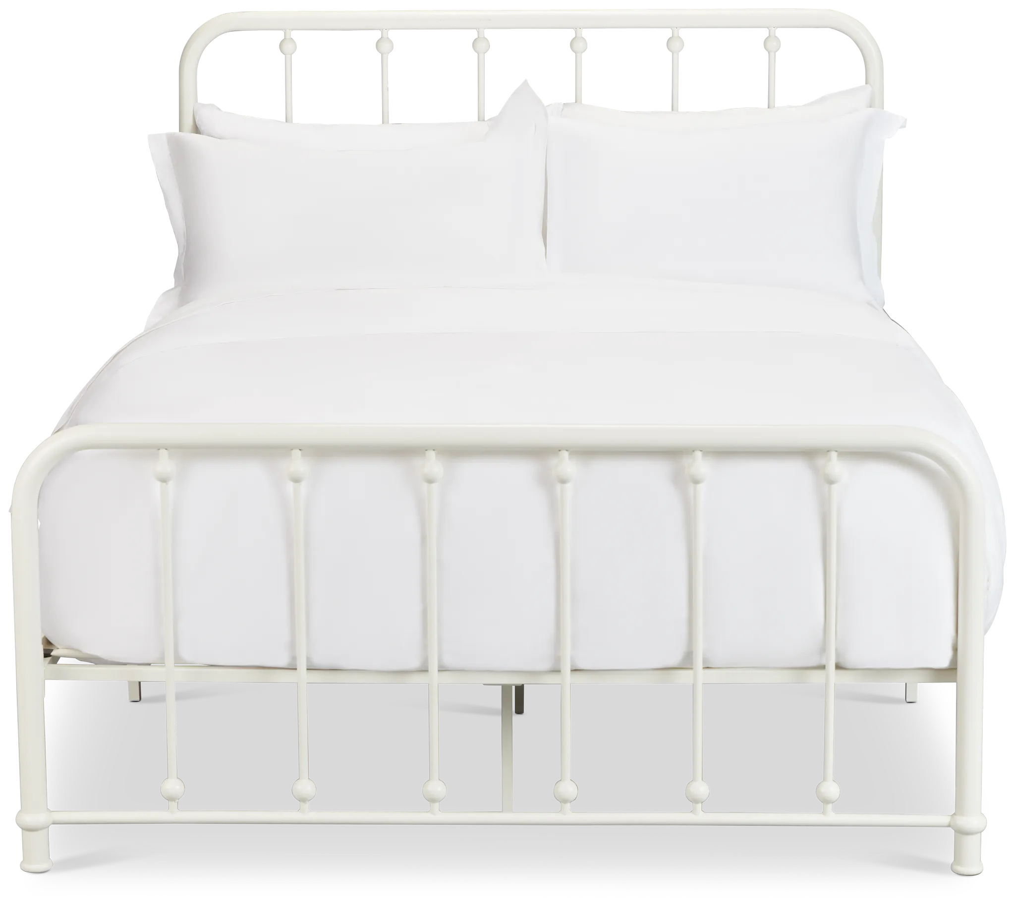 Rory White Metal Panel Bed