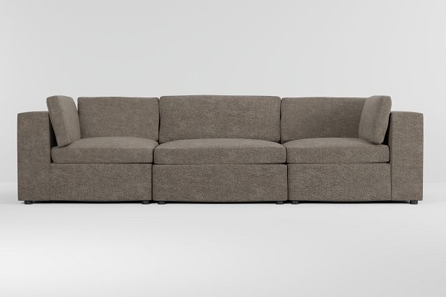 Destin Elite Brown Fabric 3-piece Modular Sofa