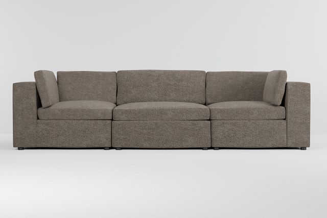 Destin Elite Brown Fabric 3 Piece Modular Sofa