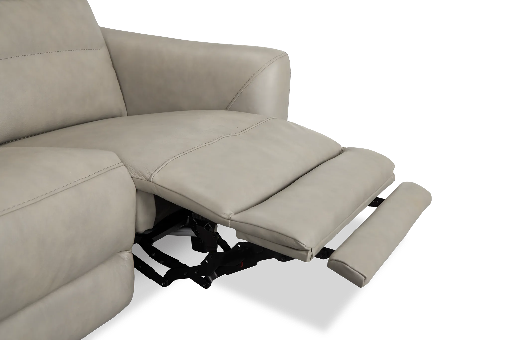 Keaton Gray Lthr/vinyl Power Reclining Sofa W/ Power Headrest