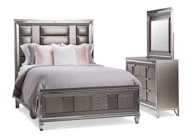 Vegas Gray Platform Storage Bedroom