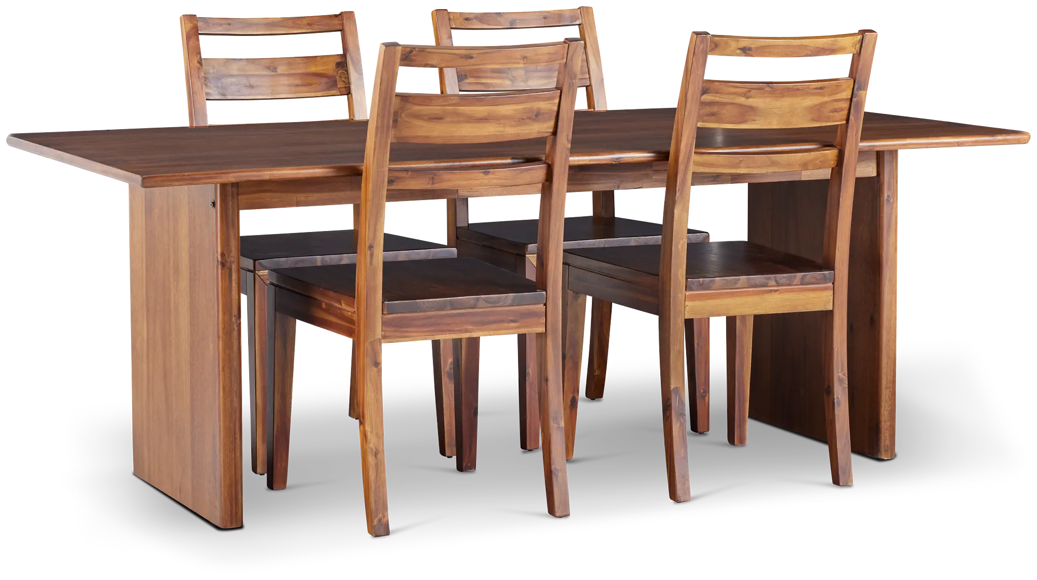 Bowery Dark Tone Rectangular Table & 4 Wood Chairs Bowery Dark Tone Rectangular Table & 4 Wood Chairs