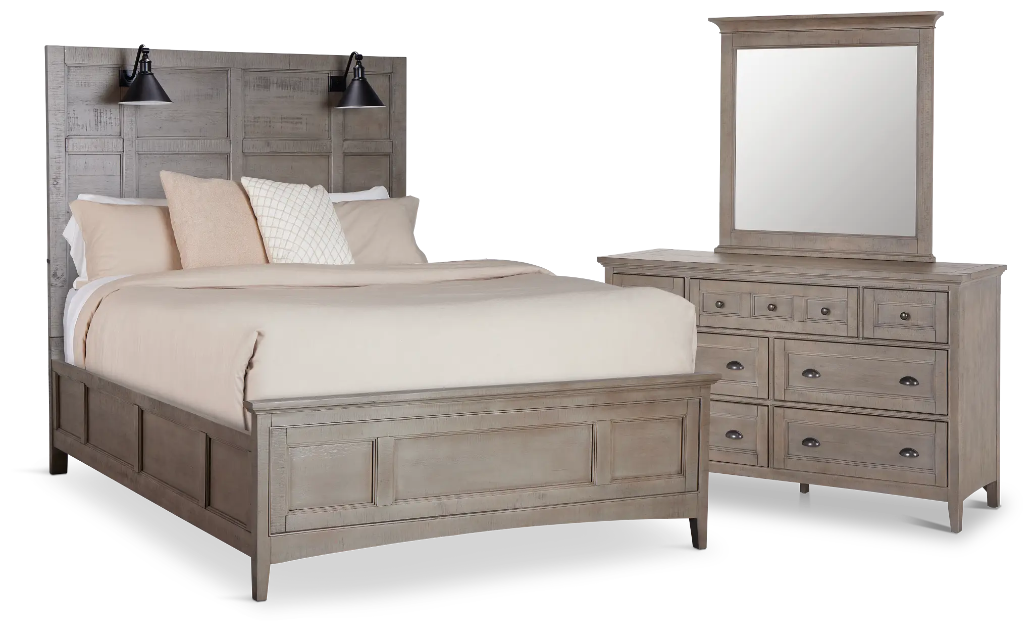 Heron Cove Light Tone Panel Bedroom With Lights Heron Cove Light Tone Panel Bedroom With Lights