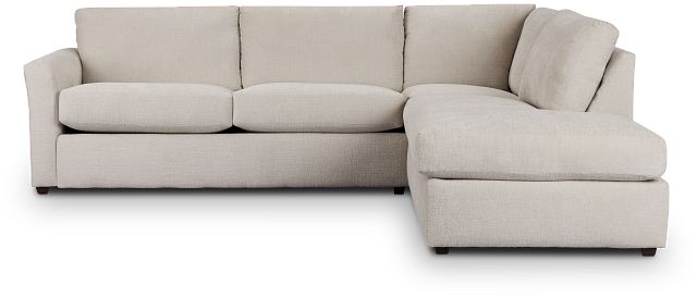 Maxie Light Beige Micro Small Right Bumper Sectional