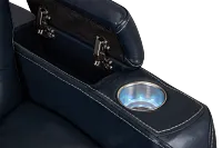 Optimus Dark Blue Lthr/vinyl Power Recliner