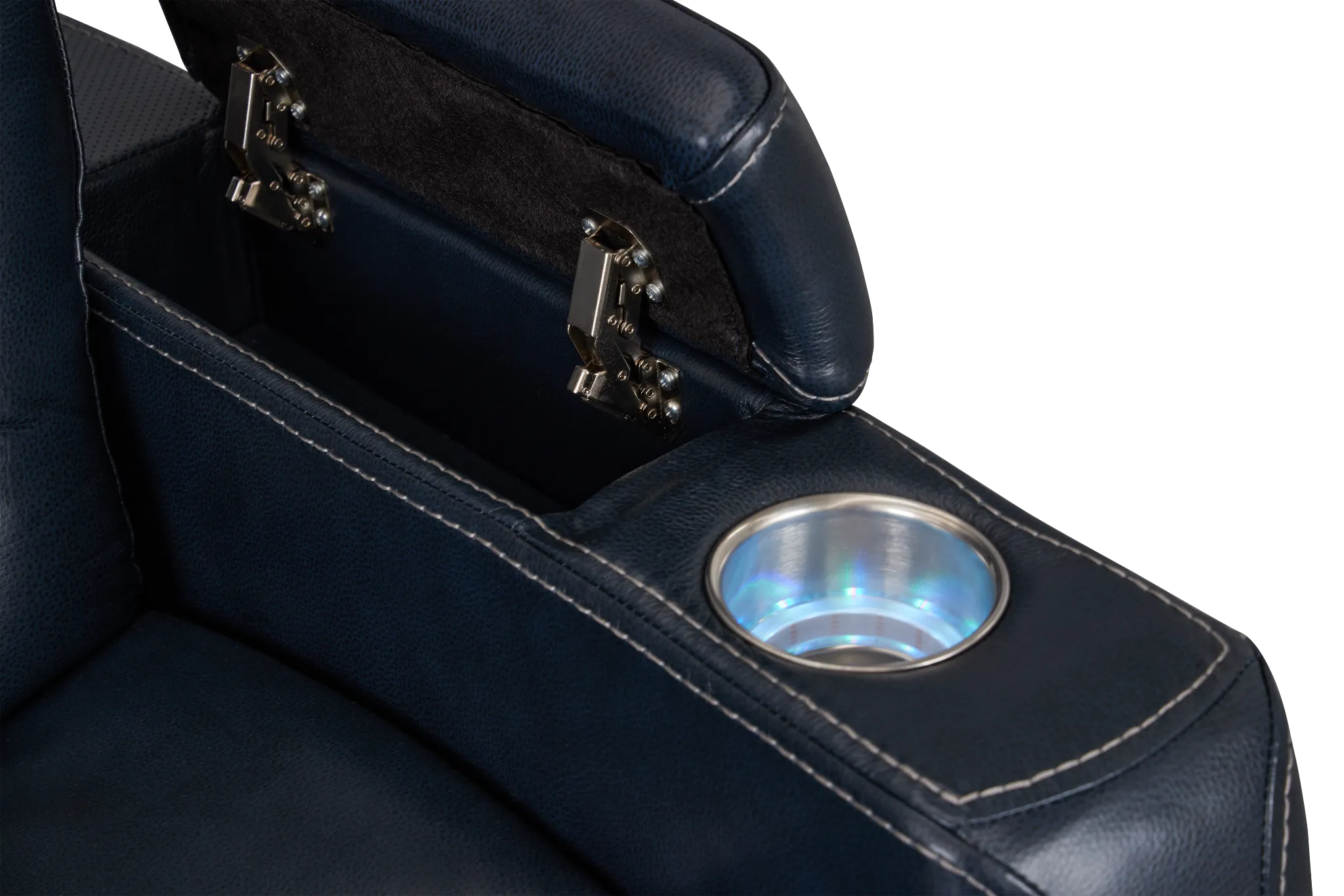 Optimus Dark Blue Lthr/vinyl Power Recliner