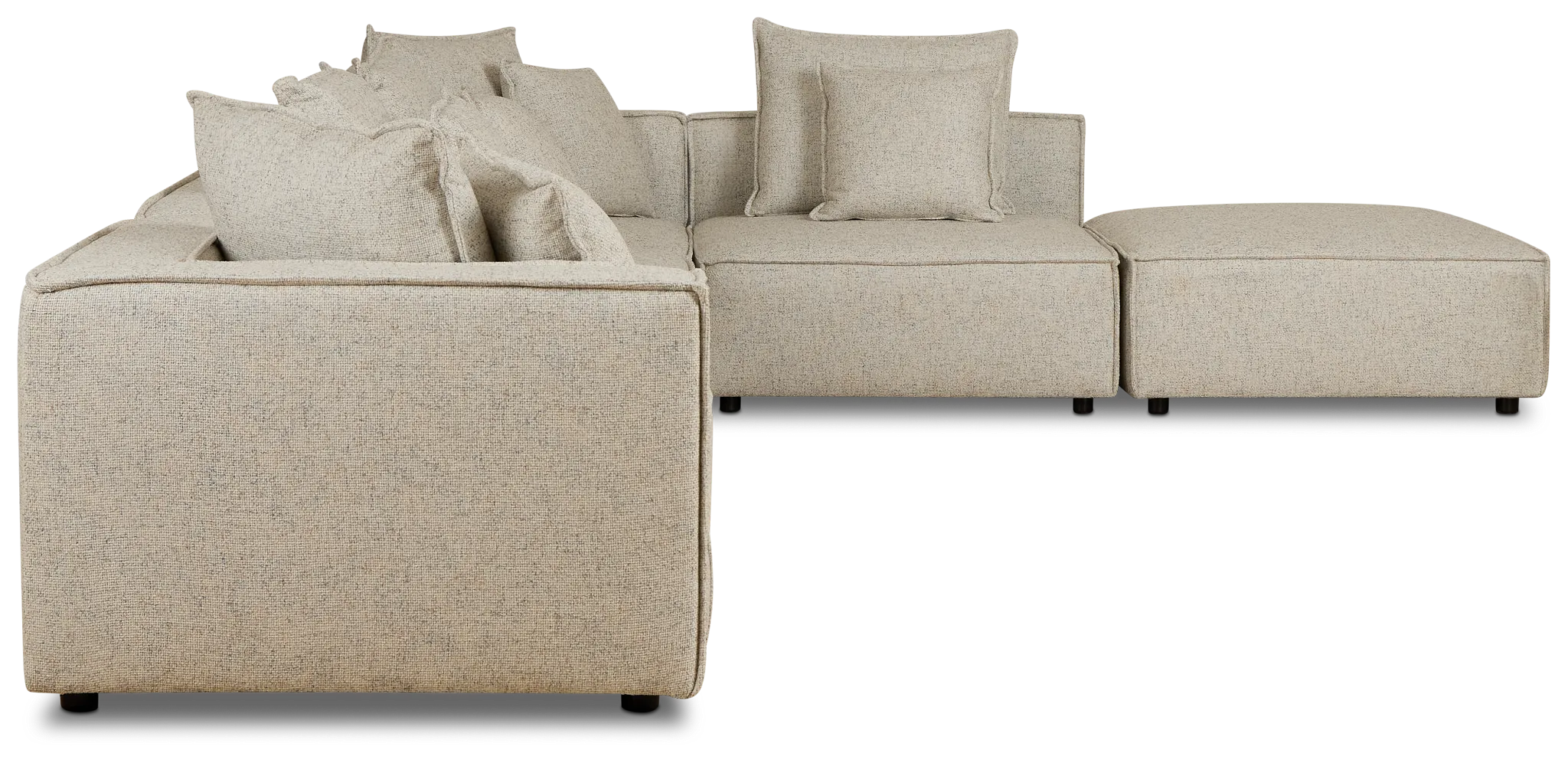 Tatum Beige Fabric 6-piece Pit Sectional