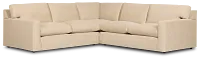 Hudson Beige Fabric Small Two-arm Sectional
