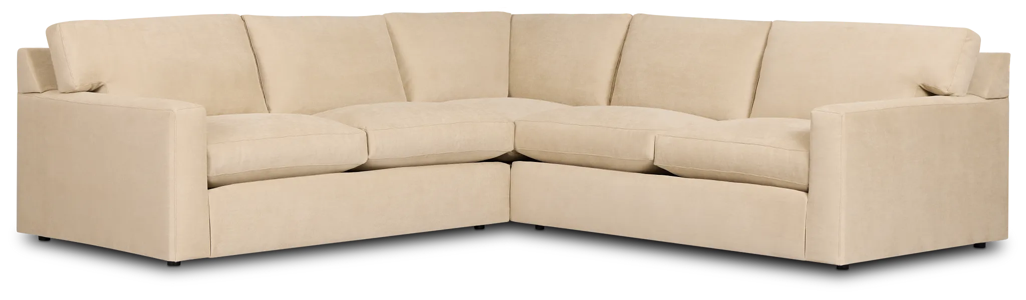 Hudson Beige Fabric Small Two-arm Sectional
