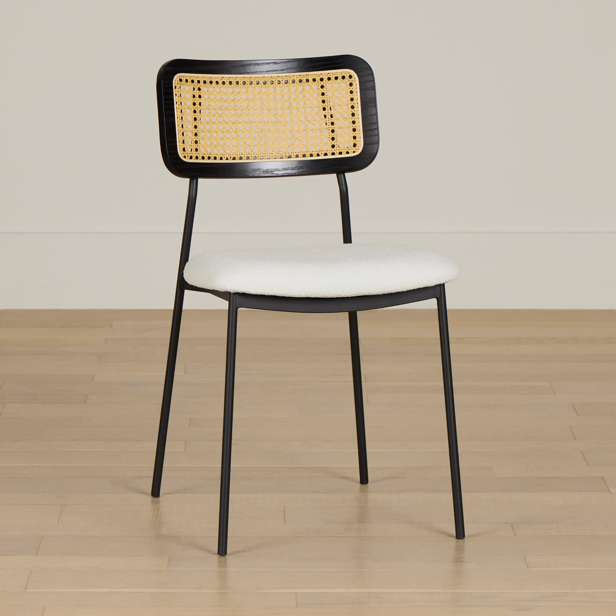 Lynden White Woven Upholstered Side Chair