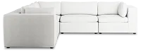Destin Sutton White Fabric 5-piece Modular Sectional