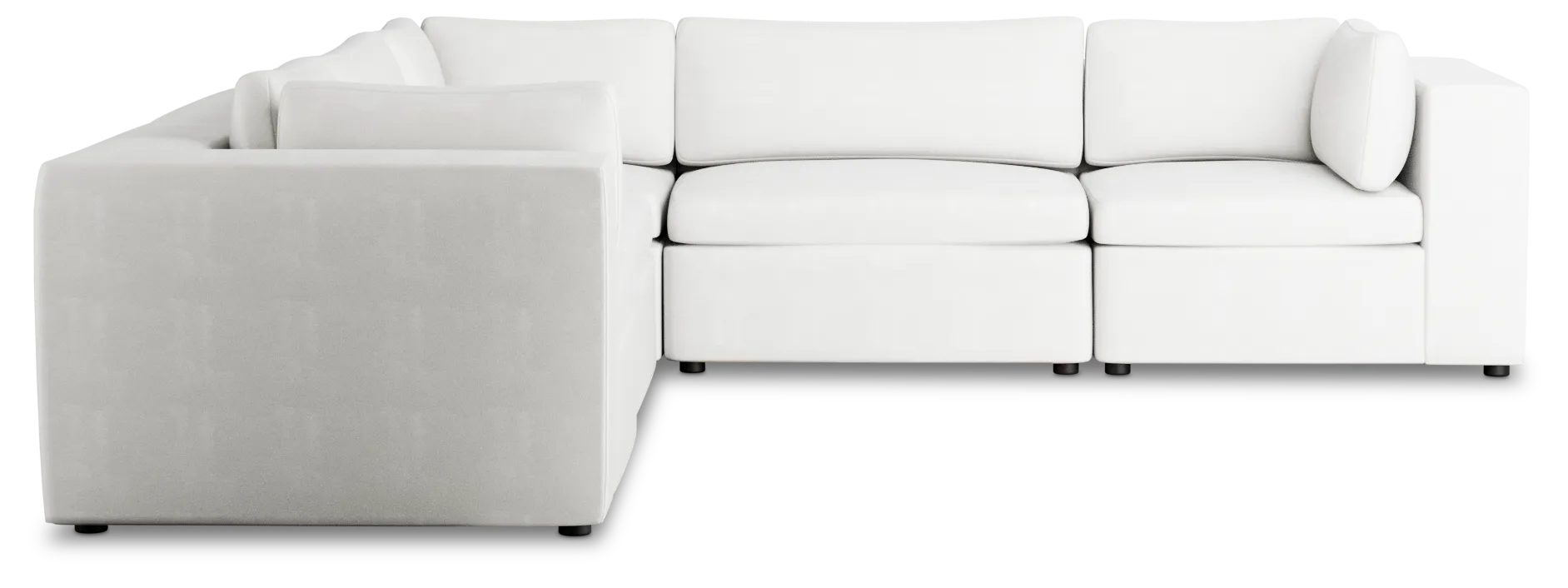 Destin Sutton White Fabric 5-piece Modular Sectional