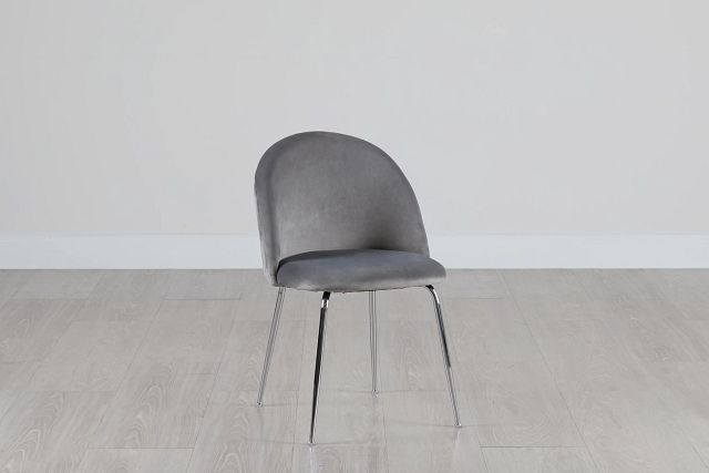 Capri Gray Upholstered Side Chair W/ Chrome Legs (0)