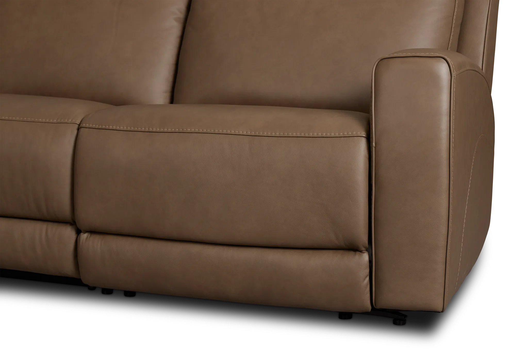 Flexsteel Belmont Dark Brown Lthr/vinyl Small Dual Power Reclining Two-arm Sectional