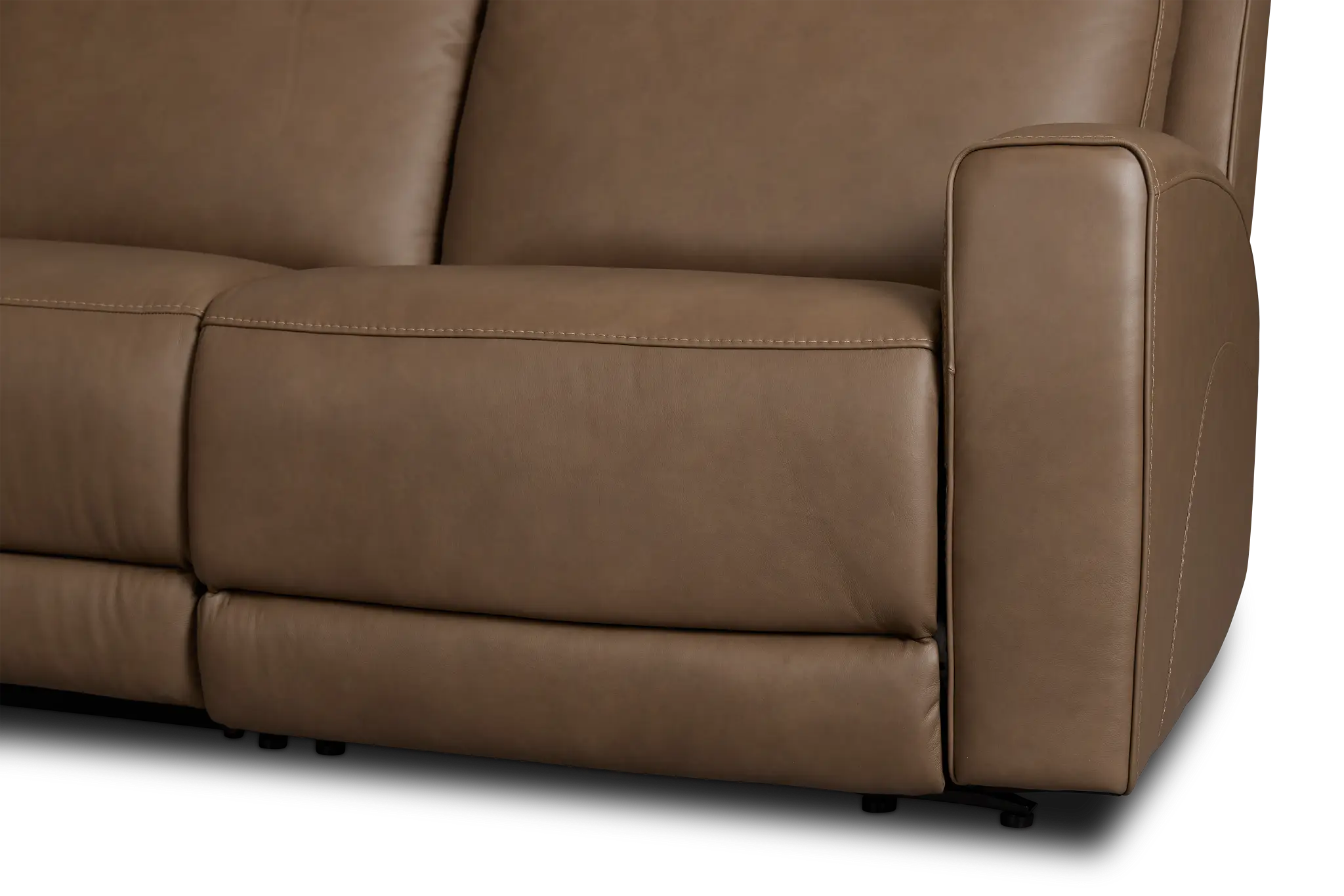 Flexsteel Belmont Dark Brown Lthr/vinyl Small Dual Power Reclining Two-arm Sectional Flexsteel Belmont Dark Brown Lthr/vinyl Small Dual Power Reclining Two-arm Sectional
