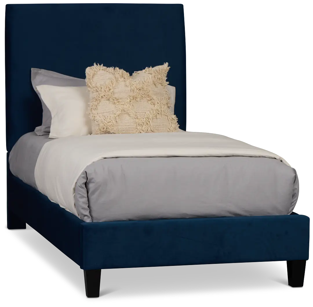 Lucy Dark Blue Uph Platform Bed Lucy Dark Blue Uph Platform Bed