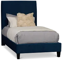 Lucy Dark Blue Uph Platform Bed