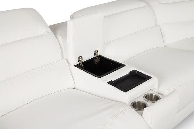 Jett White Micro Large Dual Power Reclining Two-arm Sectional