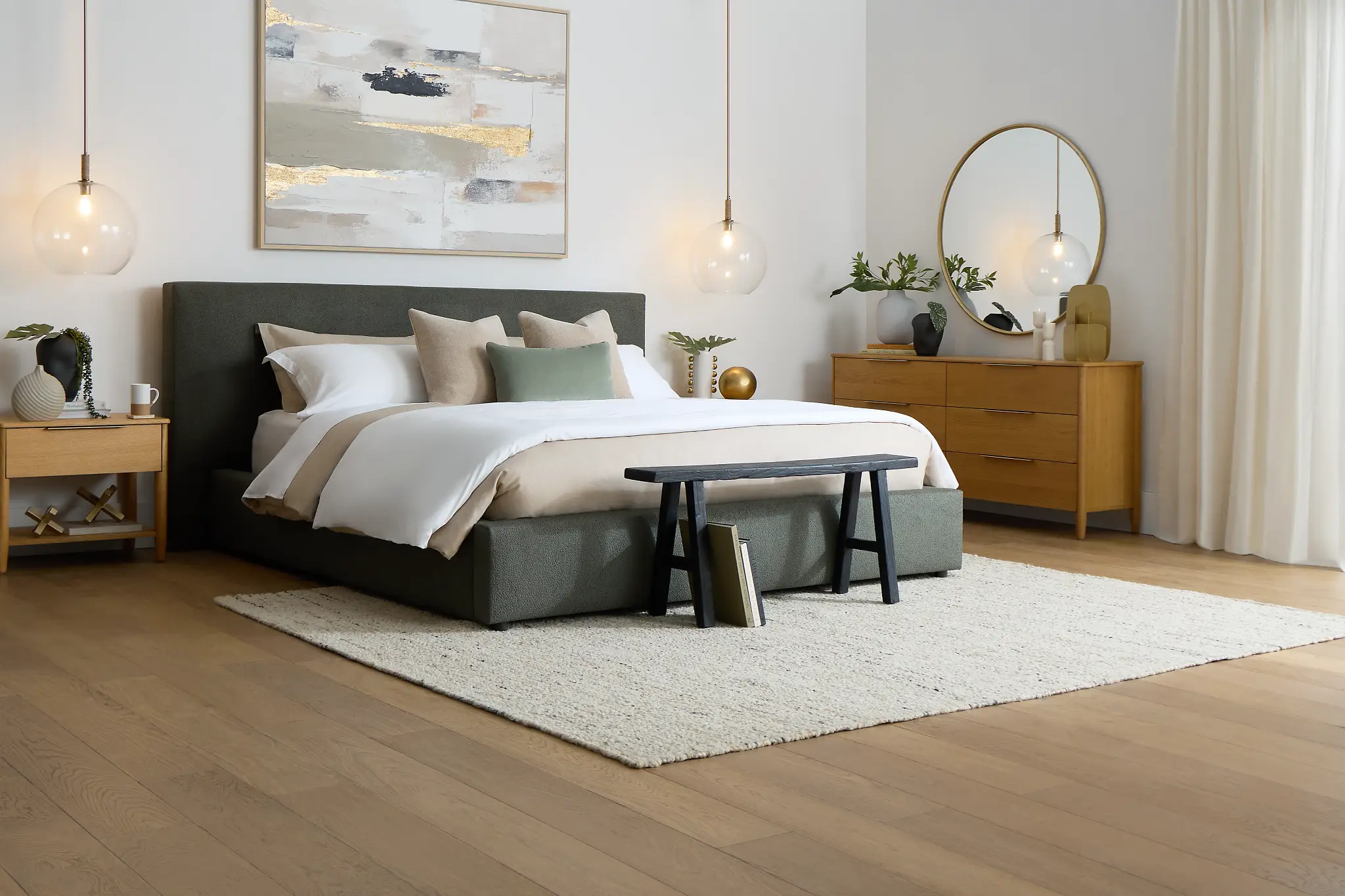 Grayton Sutton Green 44" Upholstered Platform Bed Grayton Sutton Green 44" Upholstered Platform Bed