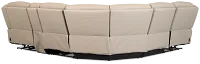 Wilder Taupe Leather Medium Triple Power 2-arm Sectional