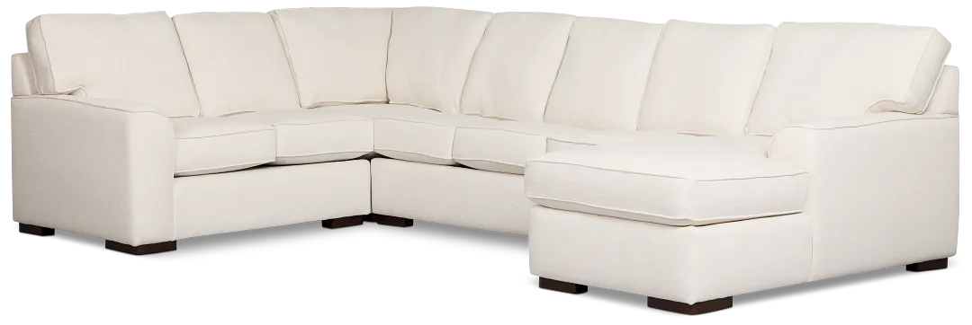Sinclair Light Beige Fabric Right Chaise Innerspring Sleeper Sectional