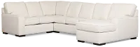 Sinclair Light Beige Fabric Right Chaise Innerspring Sleeper Sectional