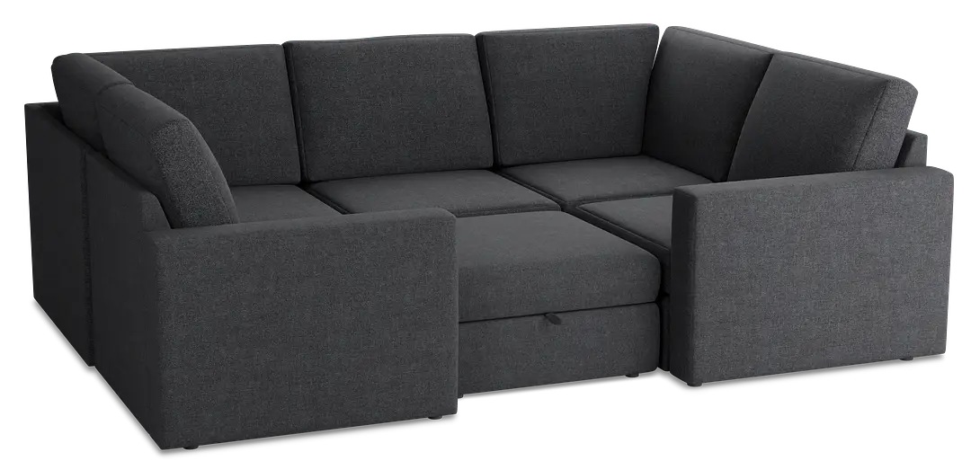 Citymod Dark Gray Fabric 6-piece Pit Sectional Citymod Dark Gray Fabric 6-piece Pit Sectional