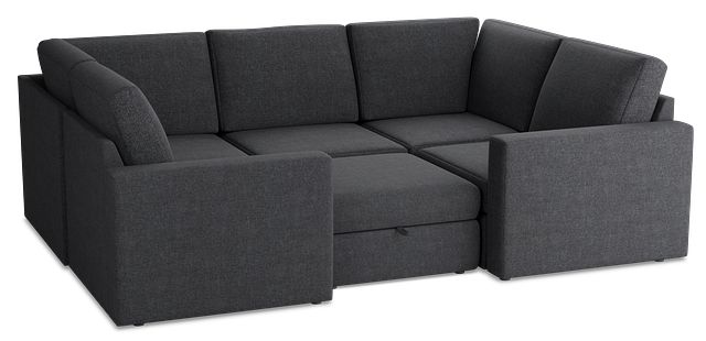 Citymod Dark Gray Fabric 6-piece Pit Sectional