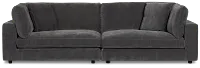 Lounge Dark Gray Fabric 2 Piece Modular Sofa