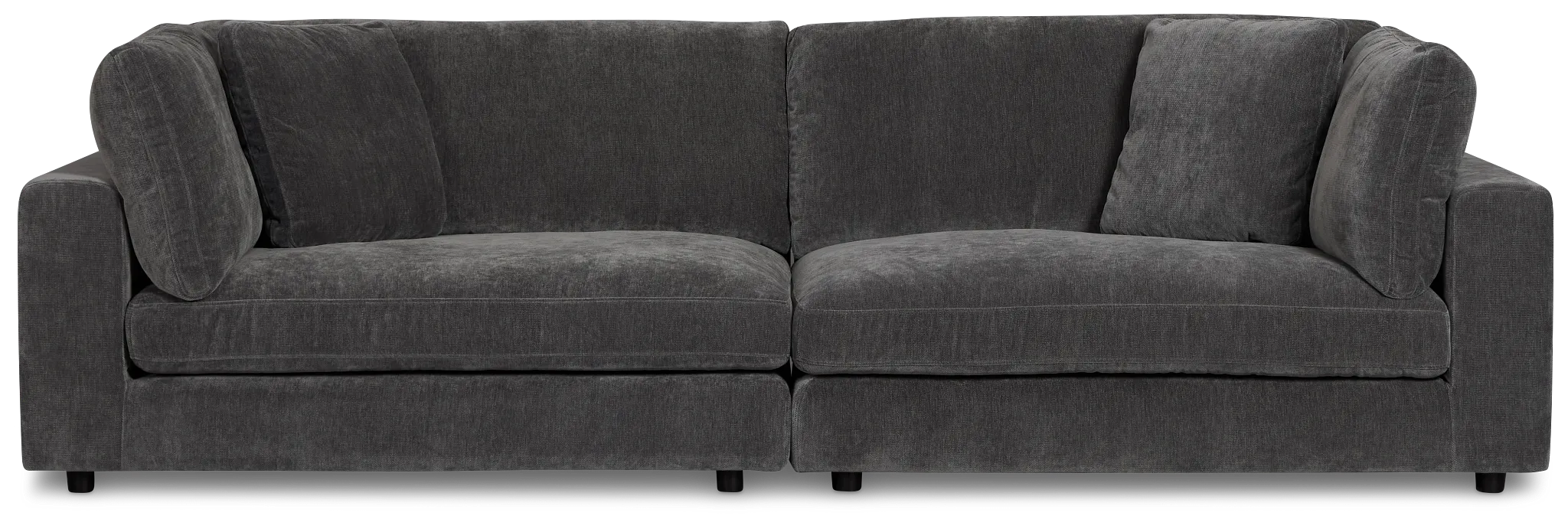 Lounge Dark Gray Fabric 2 Piece Modular Sofa