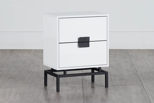 Eden White Metal 2-drawer Nightstand