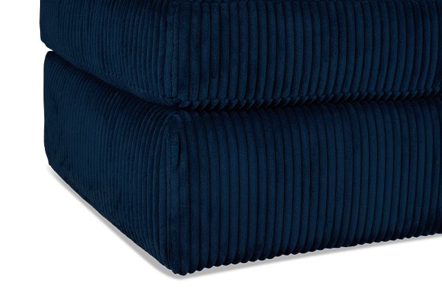 Charlie Dark Blue Fabric Ottoman