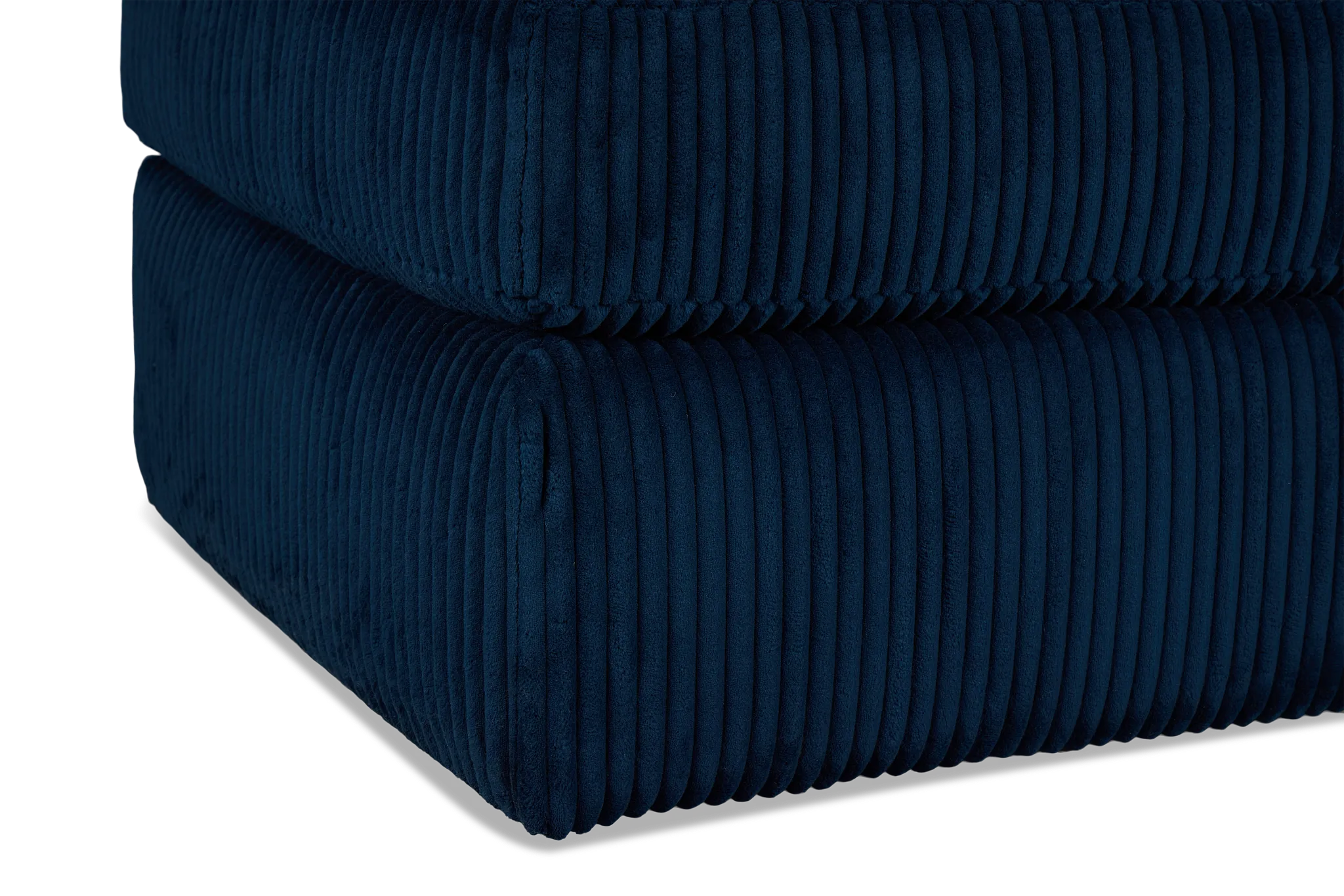 Charlie Dark Blue Fabric Ottoman