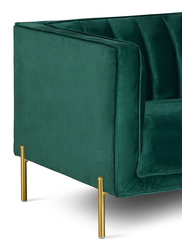 Bella Dark Green Velvet Chair (5)