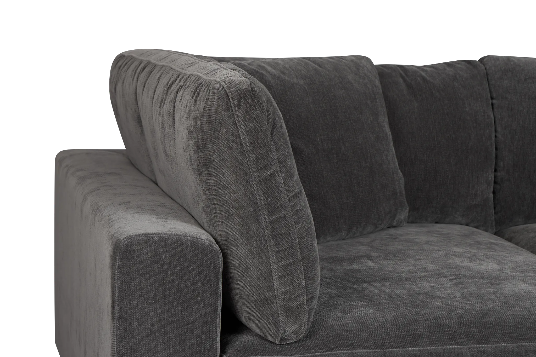 Lounge Dark Gray Fabric Double Chaise Sectional