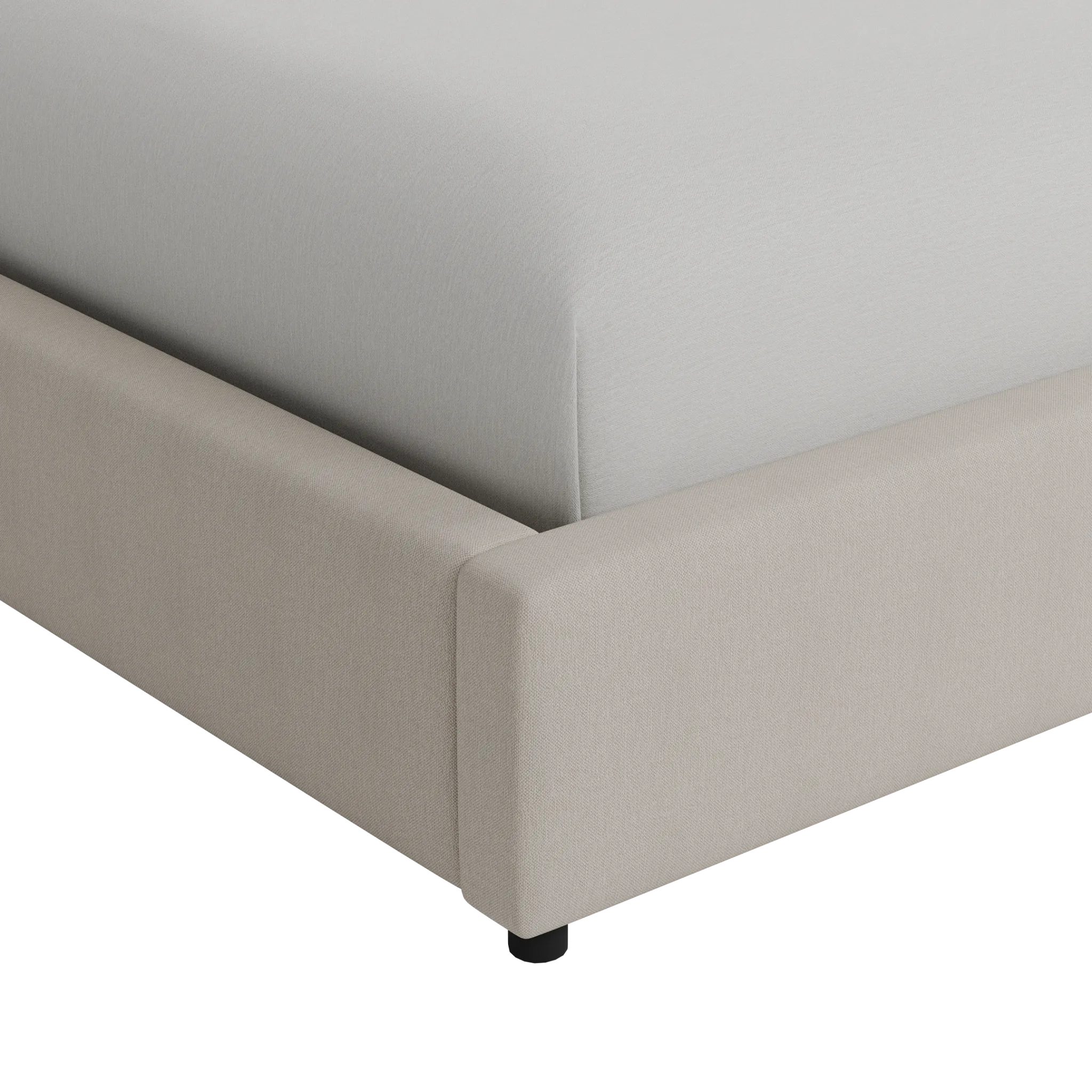 Grayton Revenue Beige 54" Upholstered Platform Bed