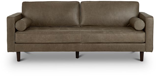 Ezra Gray Leather Sofa