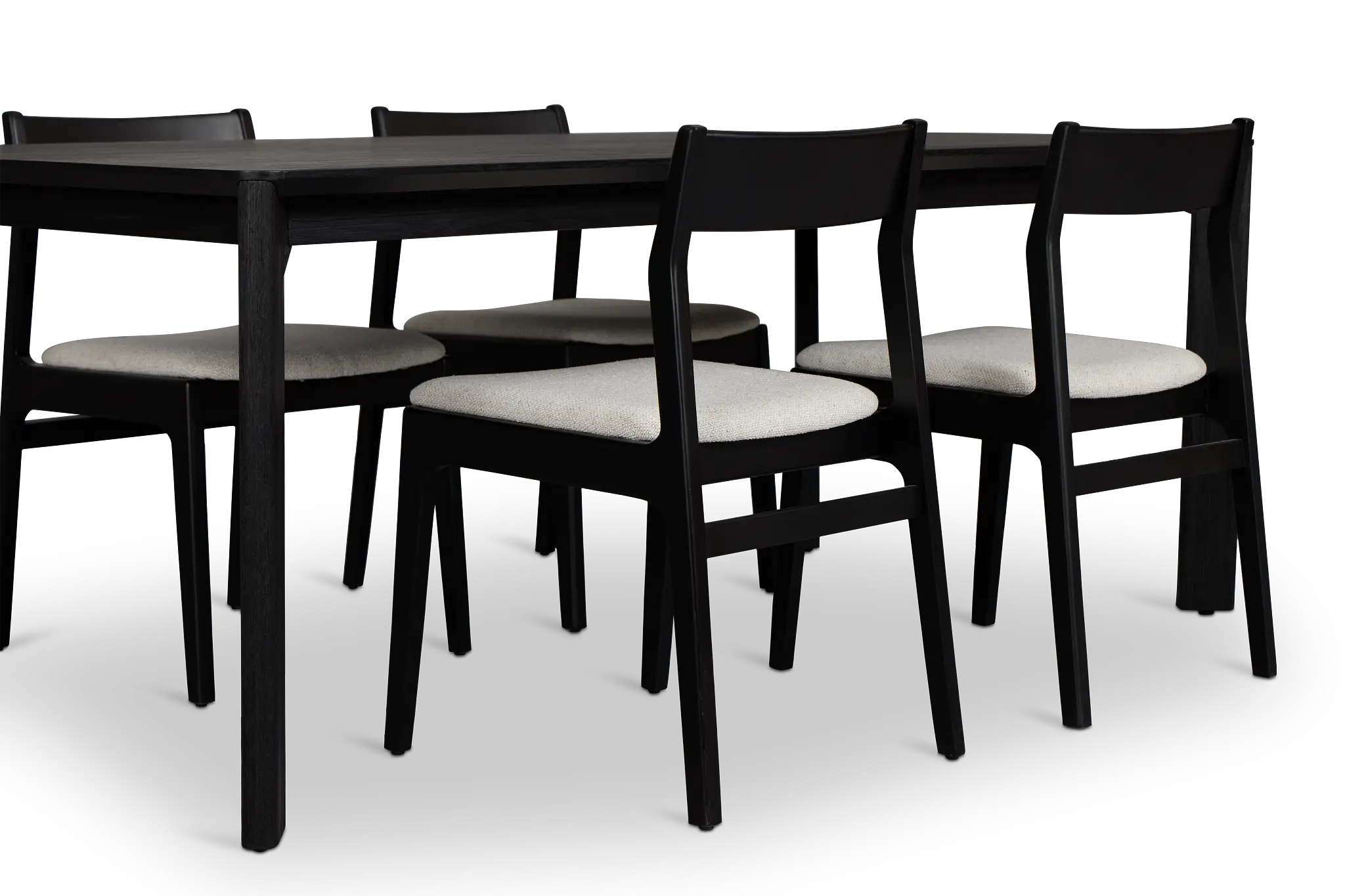 Santorini Black Rect Table & 4 Upholstered Chairs Santorini Black Rect Table & 4 Upholstered Chairs