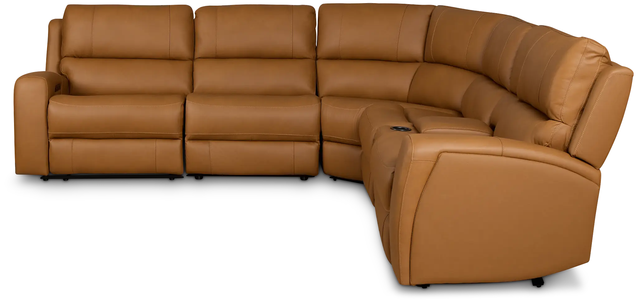 Summit Light Brown Lthr/vinyl Medium Triple Power 2-arm Sectional Summit Light Brown Lthr/vinyl Medium Triple Power 2-arm Sectional