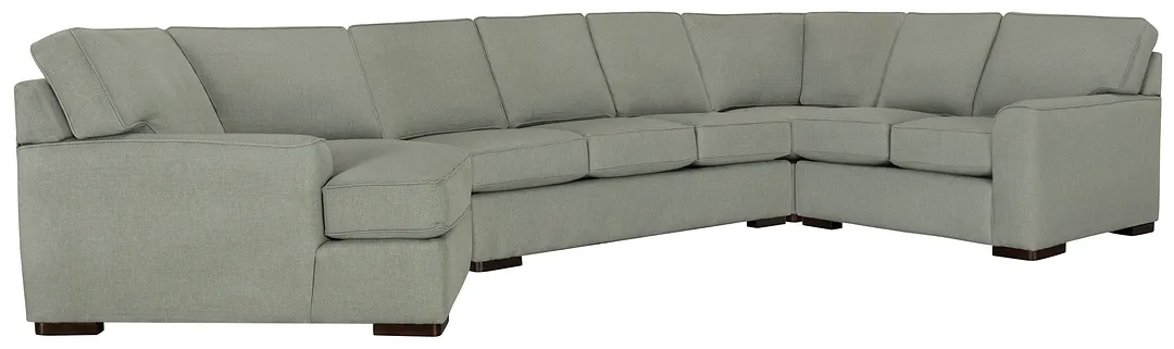 Austin Green Fabric Left Cuddler Innerspring Sleeper Sectional