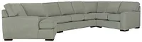 Austin Green Fabric Left Cuddler Innerspring Sleeper Sectional