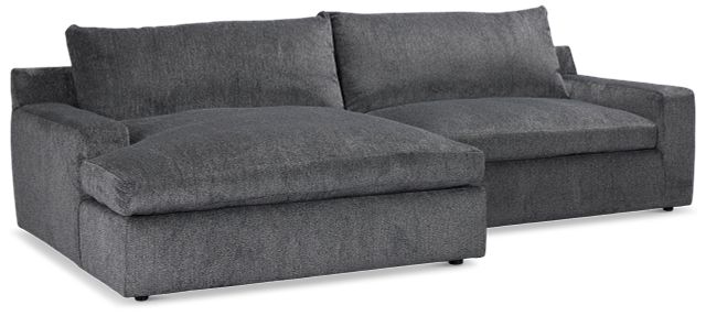 Stella Dark Gray Fabric Small Left Chaise Sectional