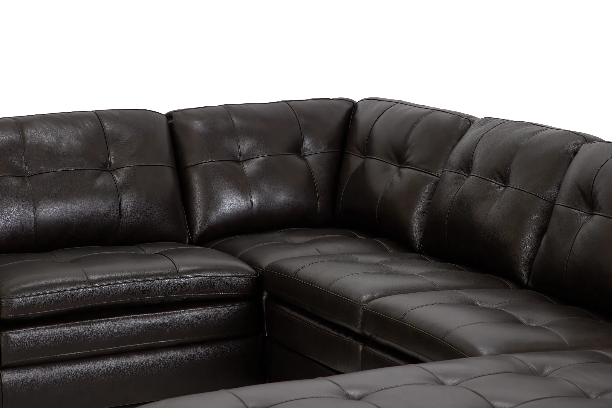 Braden Dark Brown Leather Medium Right Chaise Sectional