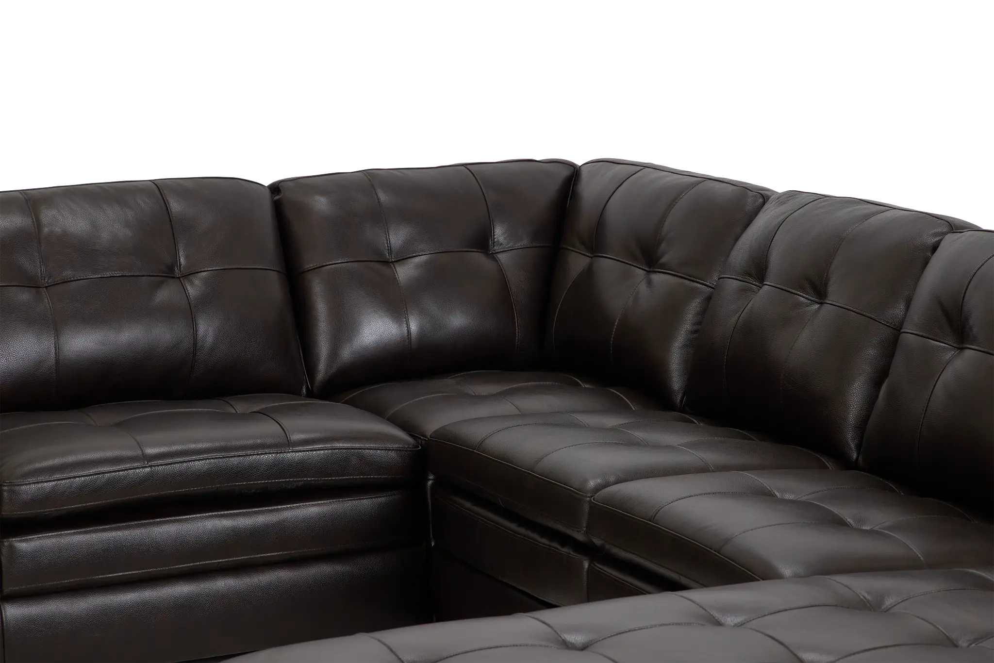 Braden Dark Brown Leather Medium Right Chaise Sectional Braden Dark Brown Leather Medium Right Chaise Sectional